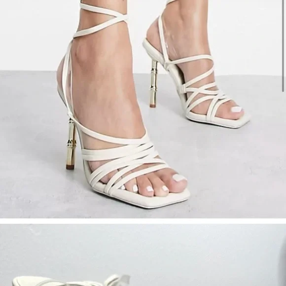 Aldo Shoes Aldo Cushion Cream Strappy Heels 45 Inches Poshmark